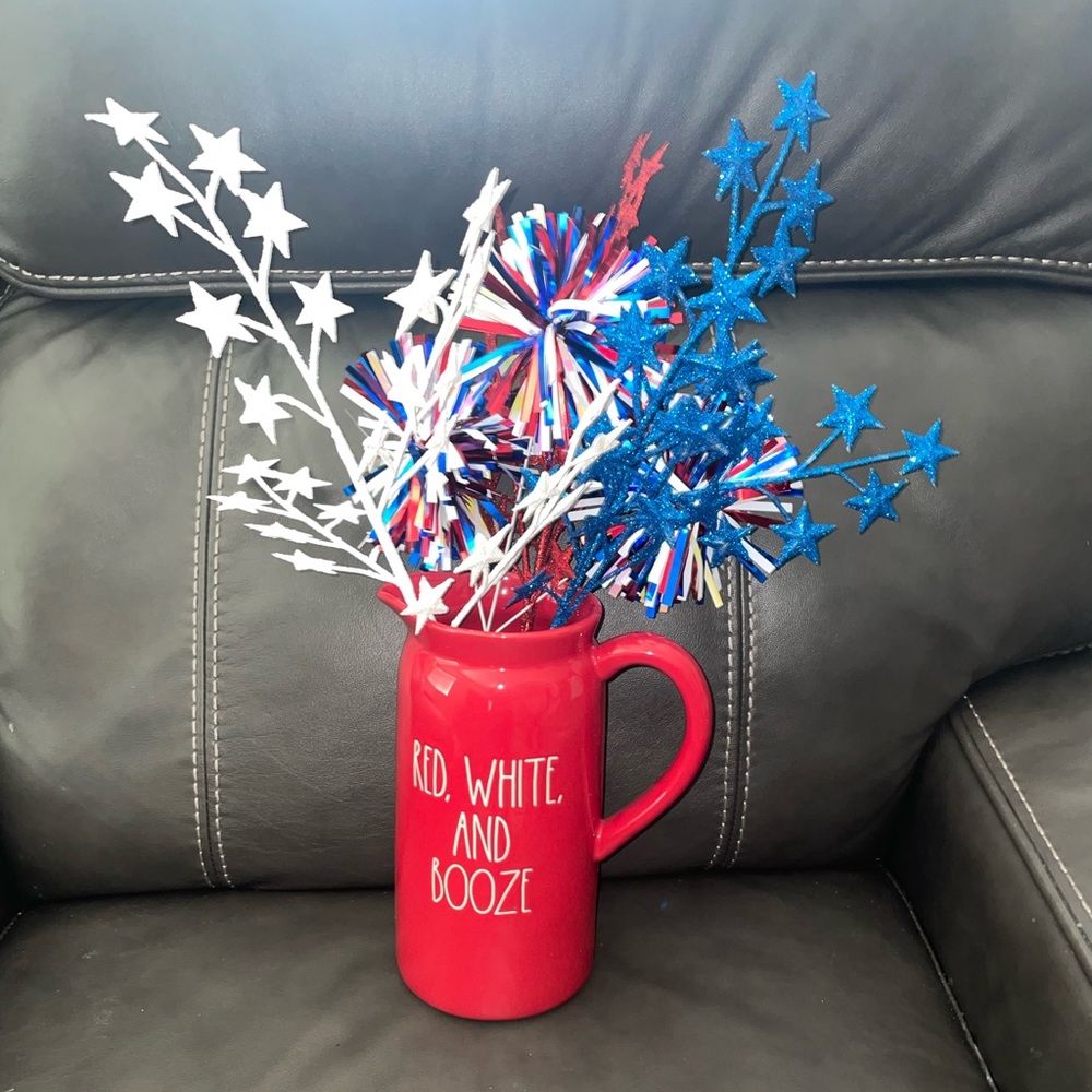 🇺🇸🌟New Rae Dunn Red White & Booze Pitcher July 4th Serving Decor 🇺🇸